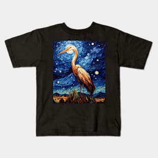 starry night Stork Kids T-Shirt